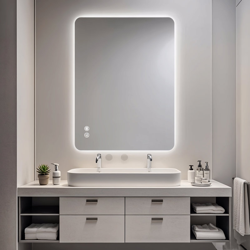 Rectangular Backlit Mirror Bathroom, 36" x 24"