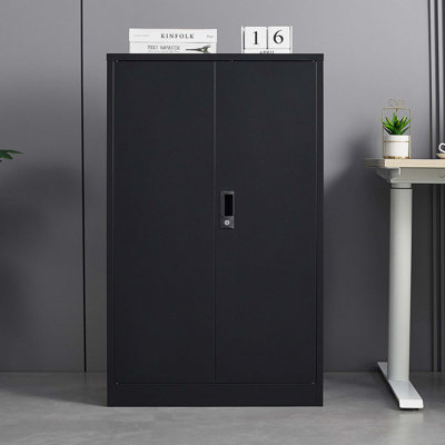 Metal Storage Cabinet With Locking Doors And Adjustable Shelf