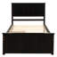 Lit plateforme avec rangement, 2 tiroirs avec roulettes, structure simple, espresso-2014870514