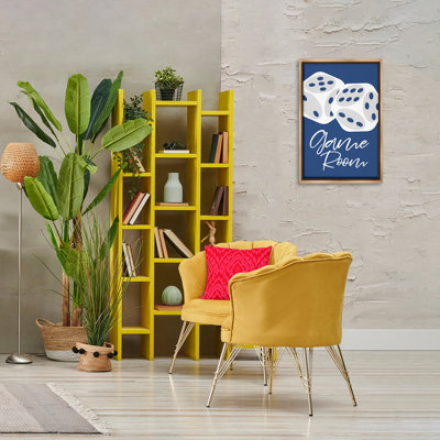 «Game Room with Dice», toile flottante encadrée par Martina Pavlova