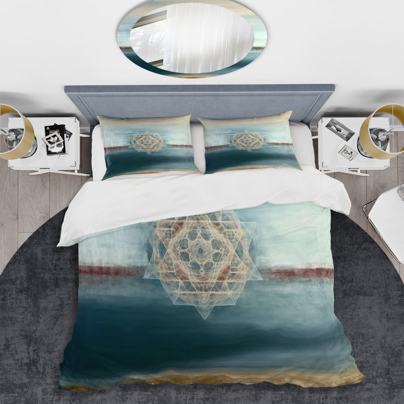 Ensemble de housse de couette en microfibre / polyester Sacred, Housse de couette simple + 1 taie décorative stan
