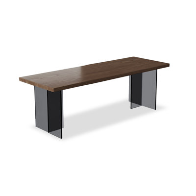 Bureau rectangulaire en bois massif noyer