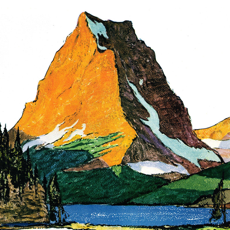 « sun mountain », reproduction d’art sur toile tendue, H 48 po x l 48 po x P 1,5 po