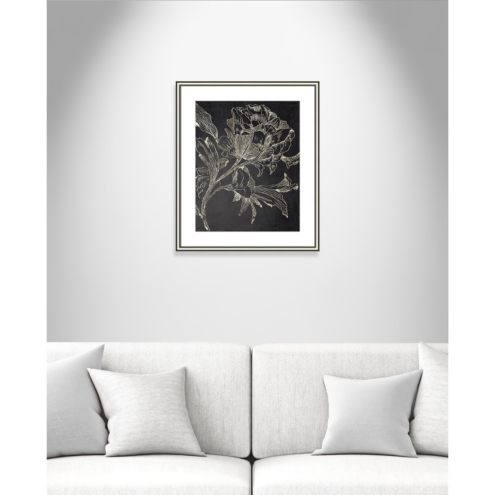 Golden Flower Folklore I by Asia Jensen - Picture Frame Graphic Art Print, Silver Framed, 26.75" H x 22.75" W