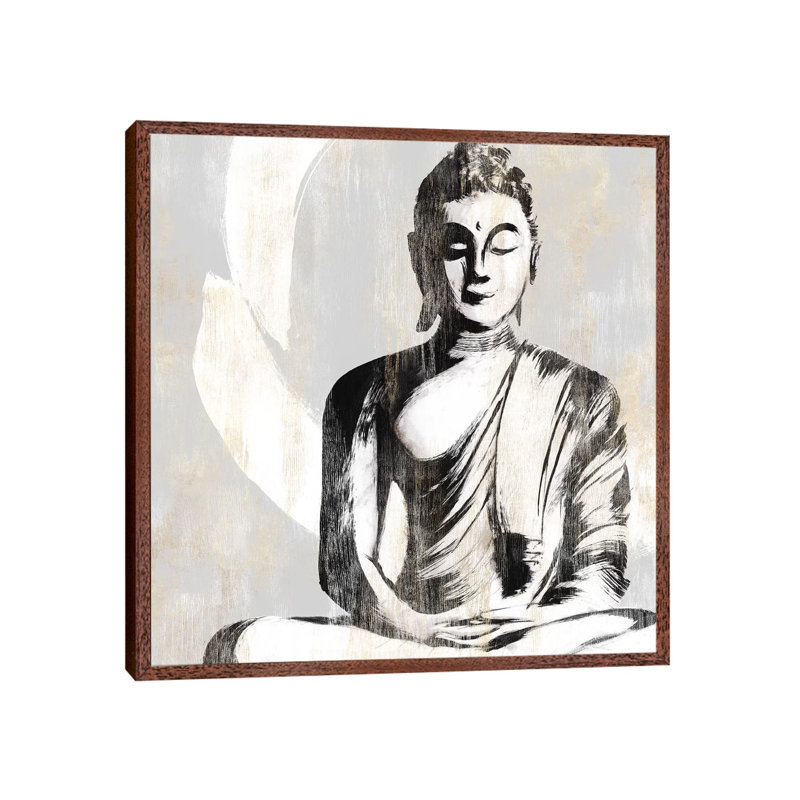 Buddha II by Isabelle Z - Print on Canvas, 45.72 cm H x 45.72 cm W, Classic Brown Wood Framed