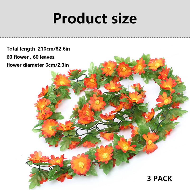 82.6'' in. Faux Garland, Orange