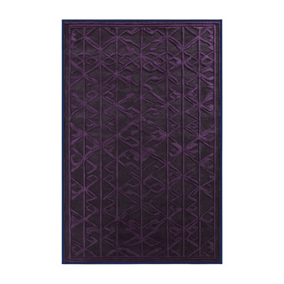 Machine Washable Trellis Purple Area Rug