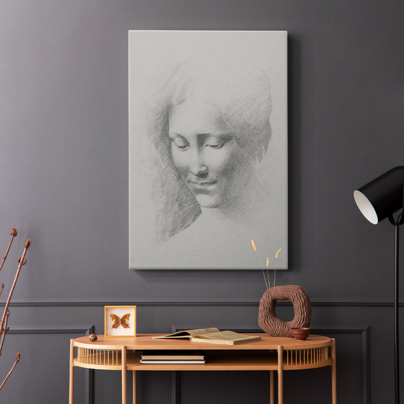 Croquis rétro L - Cavas enveloppés de galerie, H 12 po x l 8 po