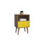 Table de chevet 1 tiroir Mid-Century moderne brun foncé et jaune Liberty-29646222