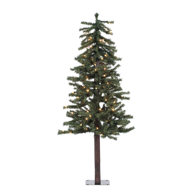 Natural Alpine 4' H Lighted Artificial Cedar Christmas Tree