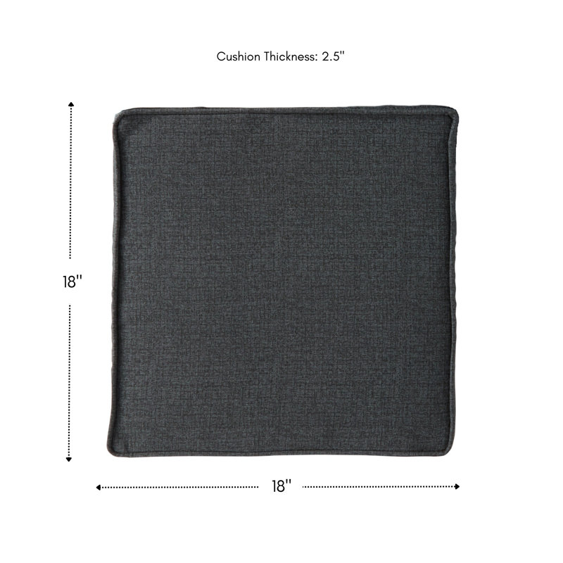 Outdoor Dining Chair Seat Pad, Carbon