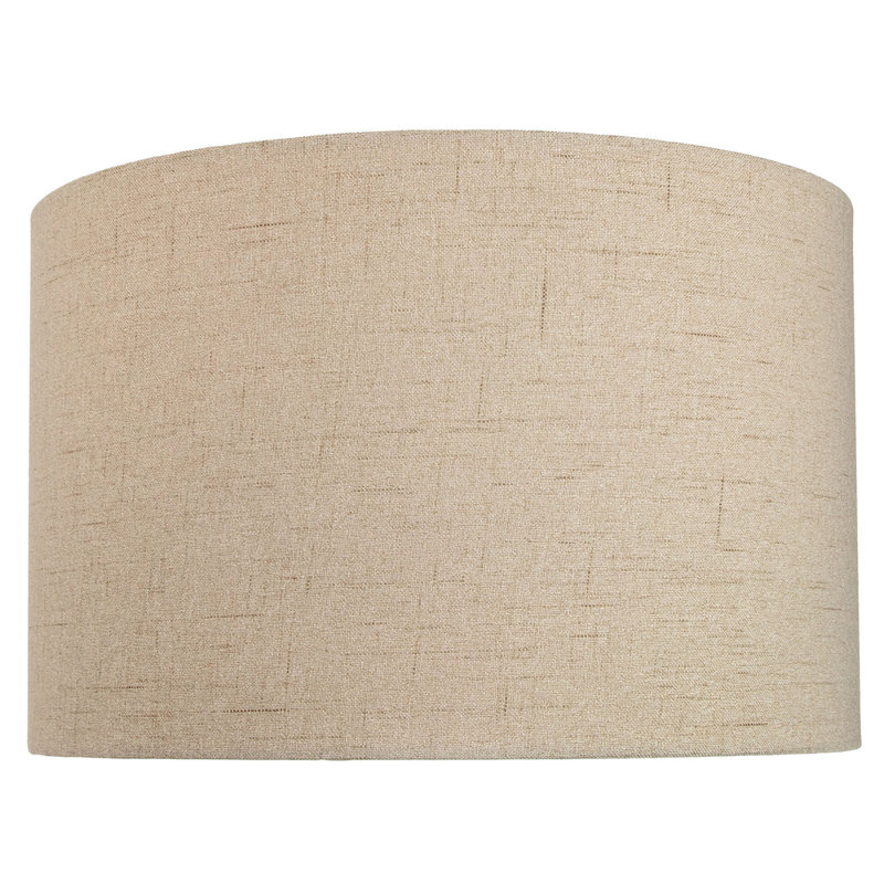 Ibiza Linen Drum Lamp Shade, 22cm H x 35cm W x 35cm D, Taupe