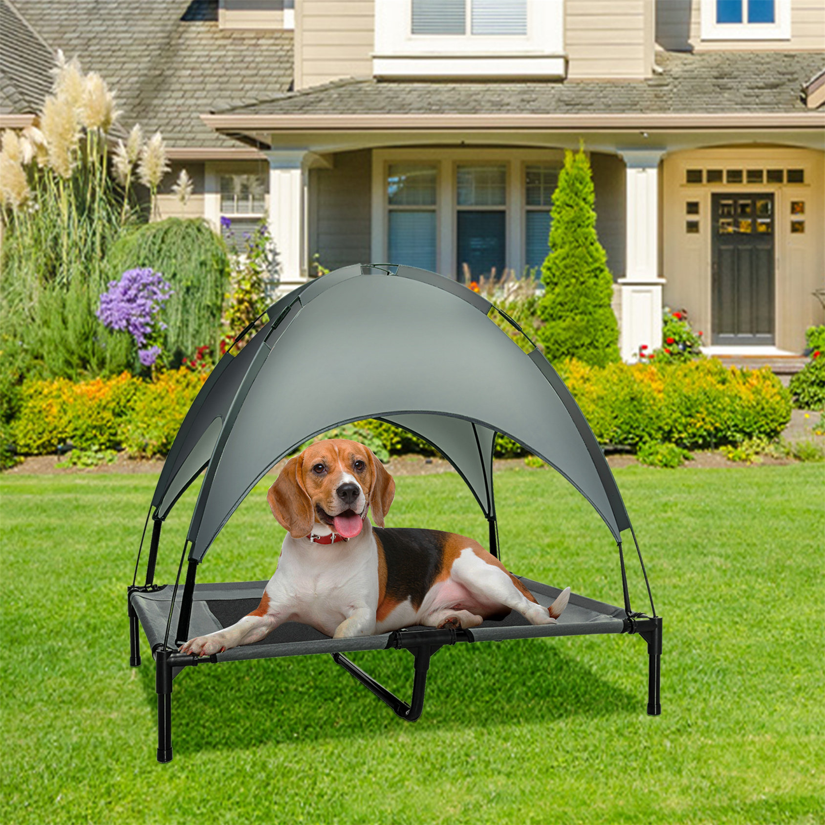 Tucker Murphy Pet™ 48in Elevated Cooling Dog Bed Outdoor Raised Mesh
