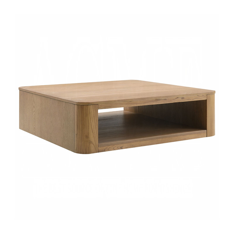 Table basse carrée avec base creuse en chêne