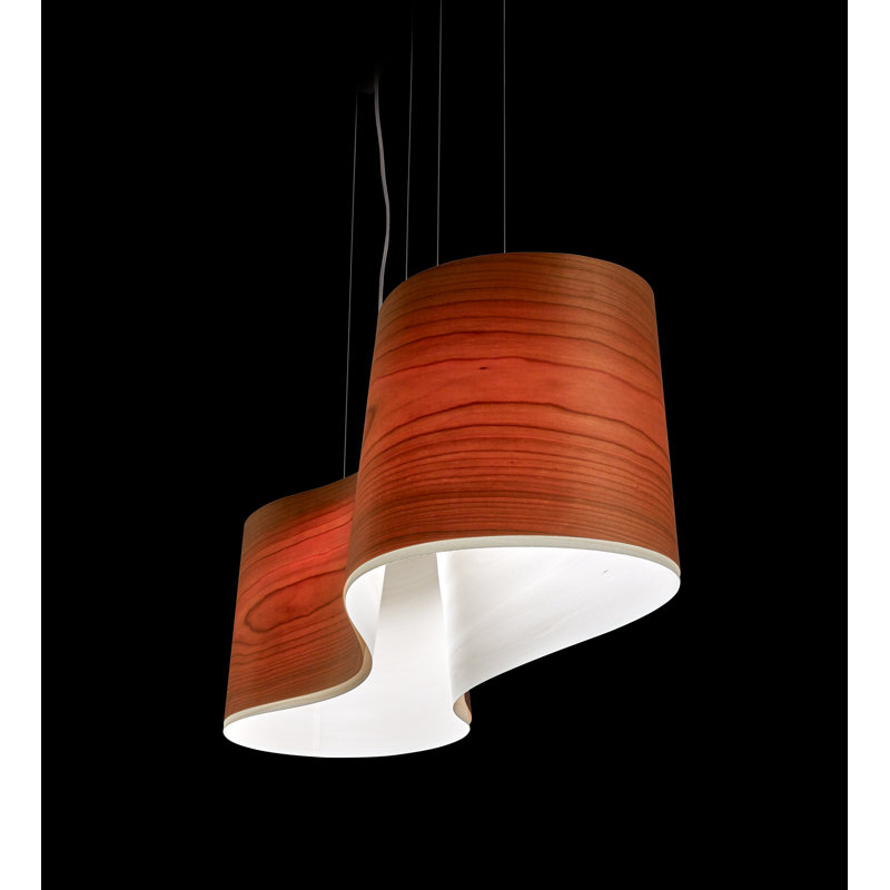 New Wave Pendant, E26, Red/Yellow