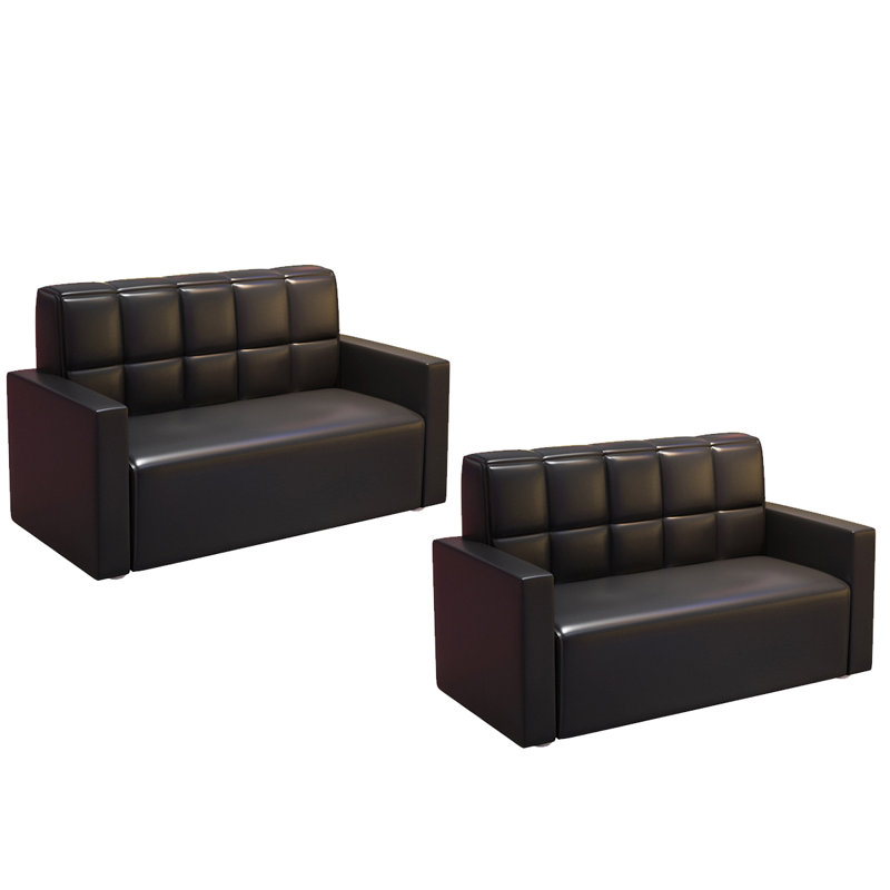 Ensemble de 2 bancs rembourrés en similicuir, H 31,5 po x l 47,24 po x P 25,59 po