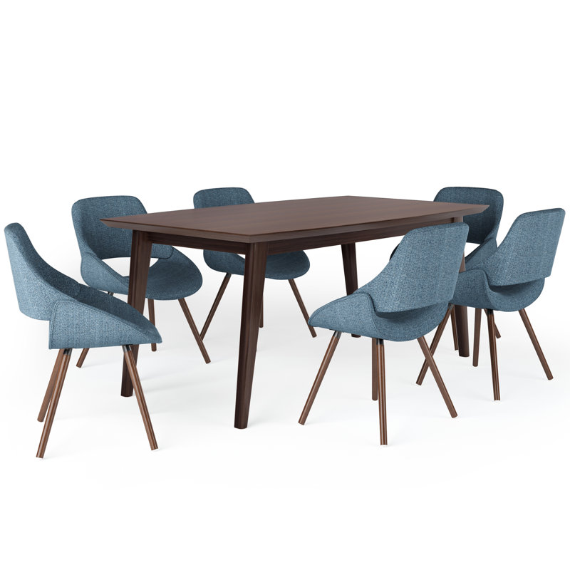 Malden / Draper 7 Piece Dining Set, Denim Blue, 7 Pieces