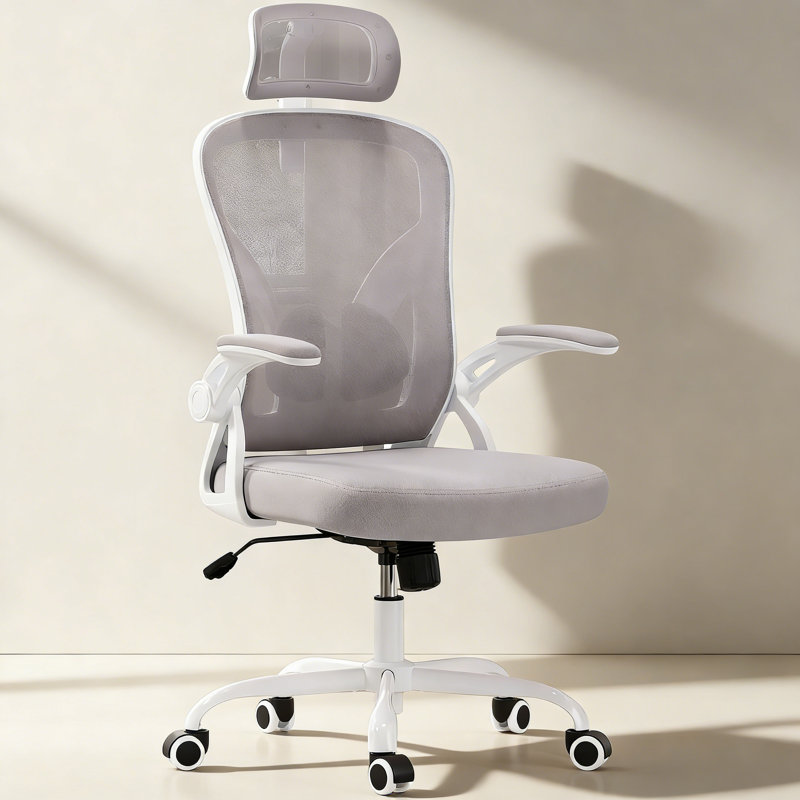Chaise de bureau à domicile avec appui-tête, chaise de bureau ergonomique, chaise d'ordinateur à haut dossier avec accoudoirs et support lombaire réglable