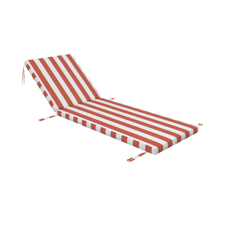 Outdoor Chaise Cushion With Sunbrella Fabric, 26" W x 80" D, Sunbrella® Refuge Coral