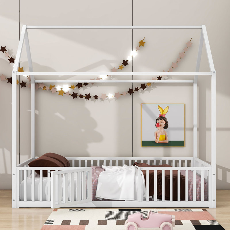 Lit plateforme Jayko, Blanc, Simple