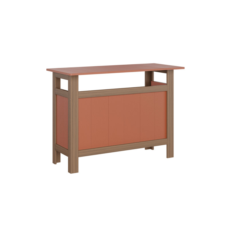 Outdoor Rectangle Bar Table, Antique Mahogany, Mango Orange