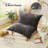 Oversized Chenille Lounge Chair, Modern Sofa-Style Bean Bag Chair, Charcoal-54089222