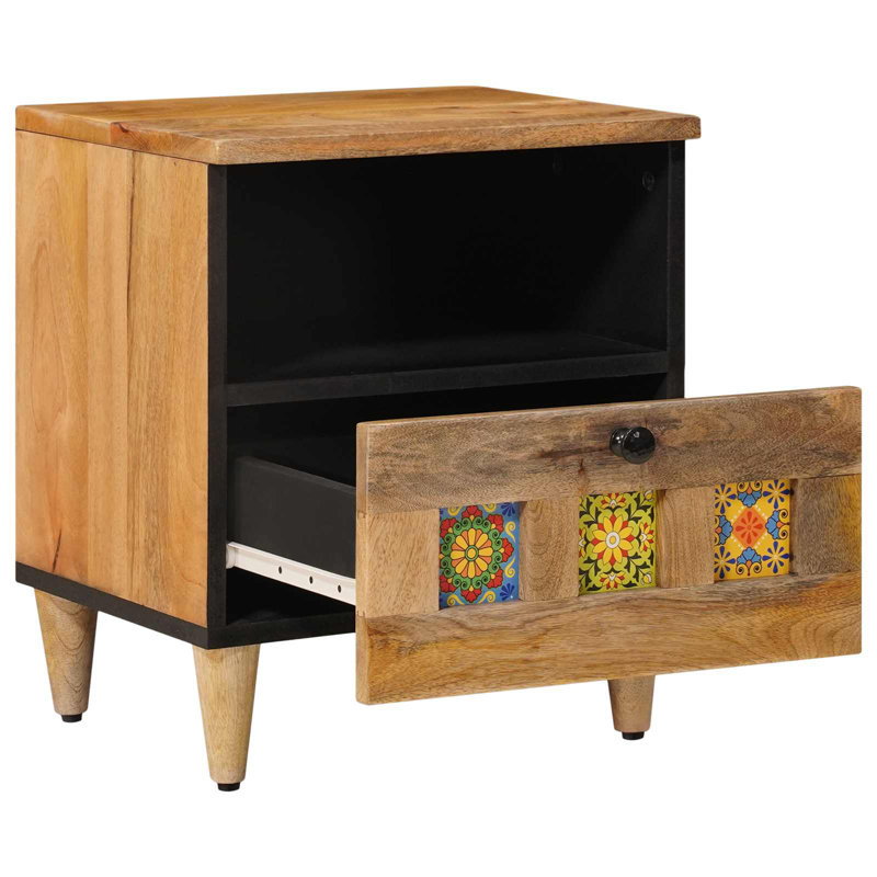 40cm W Solid Wood Bedside Table