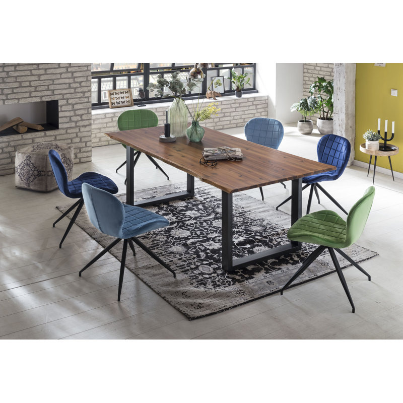 Table de salle à manger Acacia, L 39,37 po x L 78,74 po, Cognac, Noir