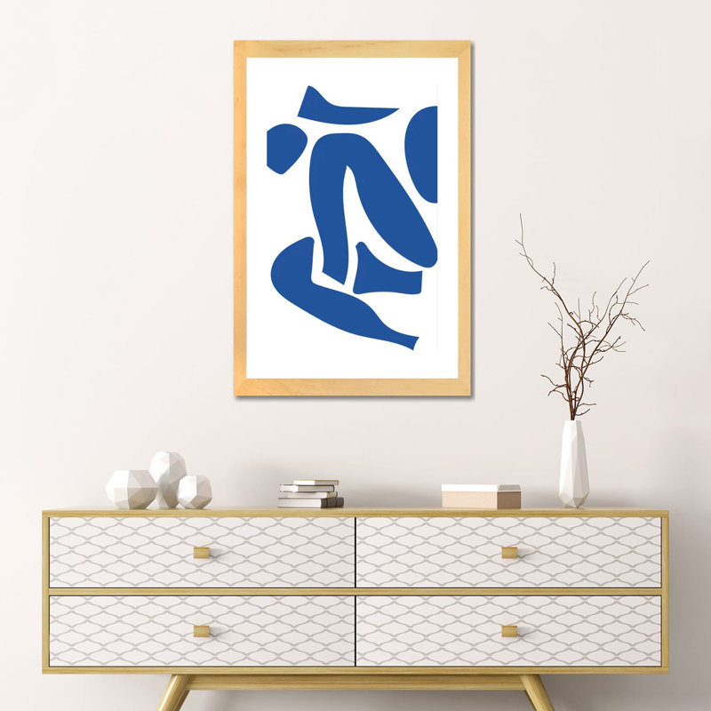 Impression de silhouette bleu déconstruit par Mambo art studio-impression, Blanc, H 24 po x l 16 po x P 1 po
