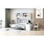 Grand lit mural blanc avec mécanisme hydraulique, bureau et rangement pour la vie ou le travail, lit de soutien de 600 lb, finition, lb, avec tablettes de bureau
