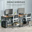 Bureau Bureau d'ordinateur pour deux personnes avec tablettes de rangement, poste de travail double avec étagère à livres
