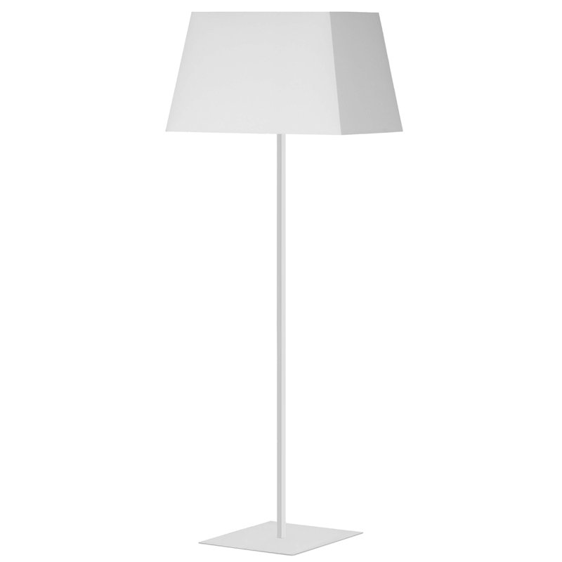 Lampe sur pied carrée 1 lumière Gretchen - abat-jour blanc, Blanc mat