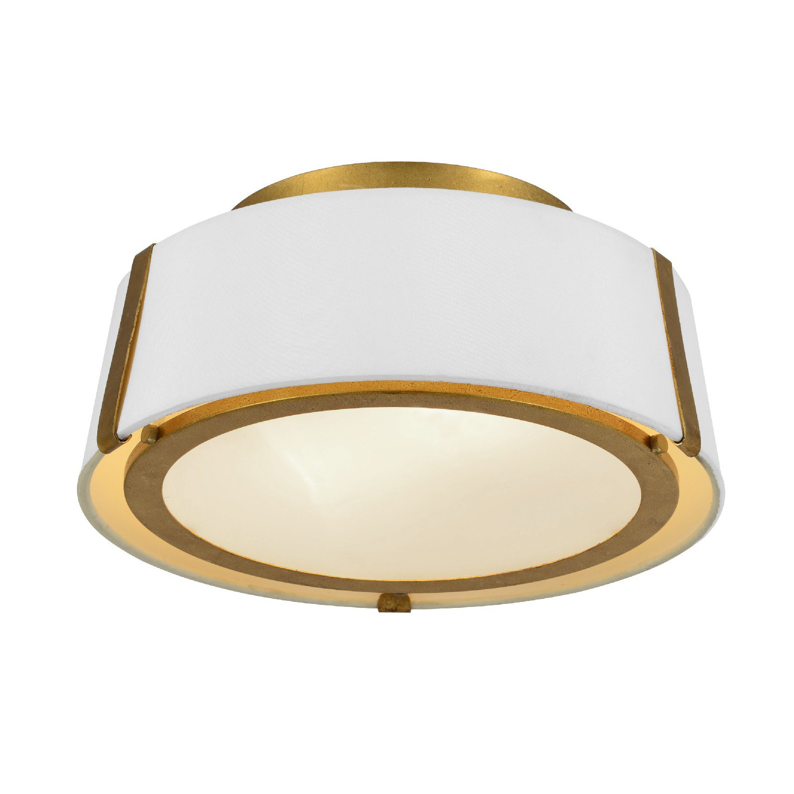 Marietta 2 - Light 12" Flush Mount, Antique Gold, Gold/White