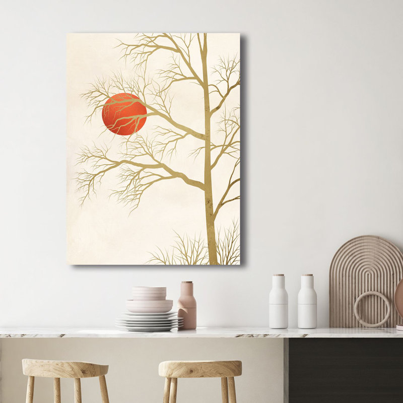 Nordic Red Sunset by Sayaka Miko - Wrapped Canvas Print, 100cm H x 70cm W x 4cm D