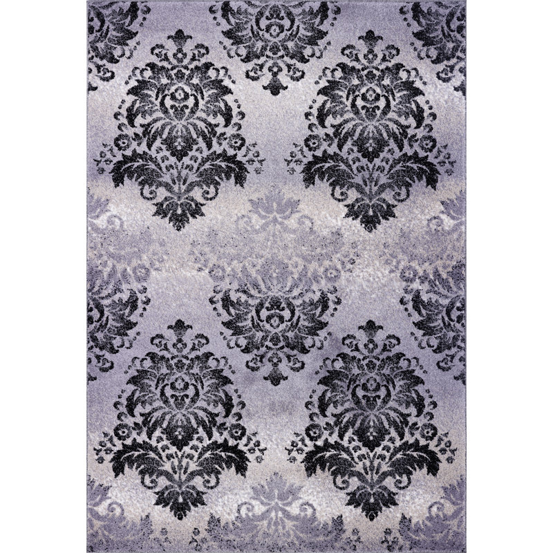 Tapis gris / noir Lorcan, Rectangle 6 pi 5 po x 9 pi 5 po