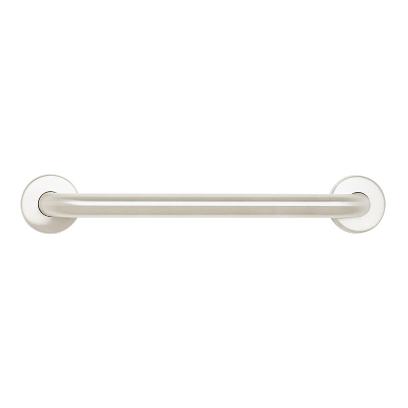 Straight Bathroom Safety Grab Bar, Satin, 12" W