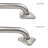 18-Inch Monarch Designer Grab Bar with Square Flanges, Satin Stainless Steel-130605290-130605295