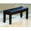 Banc moderne 1pc avec siège d'aspect cuir capitonné, pieds en bois fuselés, meubles de chambre à coucher, finition brun cerise