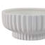 Bol décoratif en céramique nervurée avec finition mate pour la décoration intérieure - Pièce décorative moderne pour tables de salle à manger, tablettes ou bol de présentation - 12 po, blanc