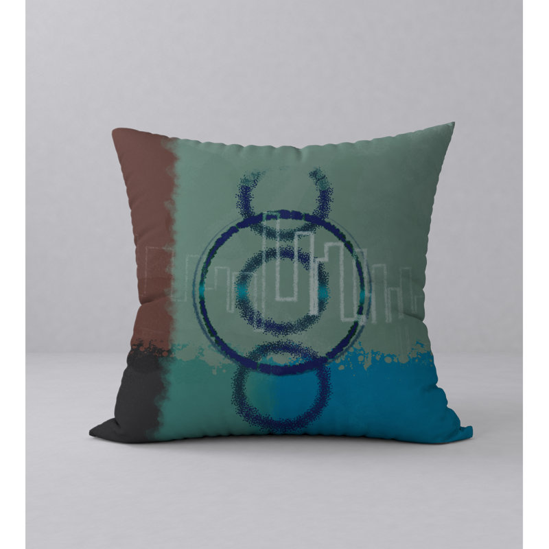 Cuddly Abstract Reversible Throw Pillow, 18" H x 18" W