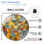 Horloge murale décorative avec carte d'État colorée - Horloge murale moderne en verre de 61 cm (24 po)