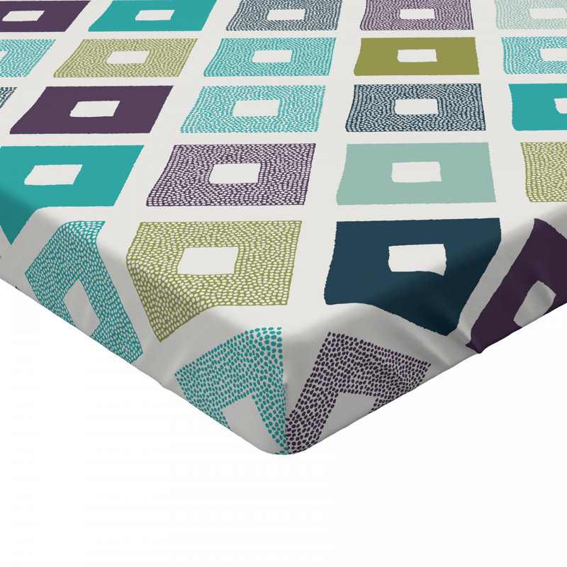 Microfiber Geometric Fitted Sheet, Full Fitted Sheet