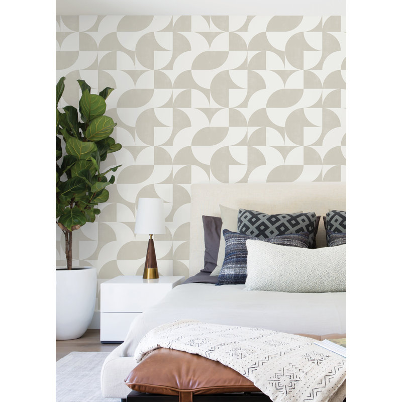 Papier peint adhésif taupe Tarquin, Beige
