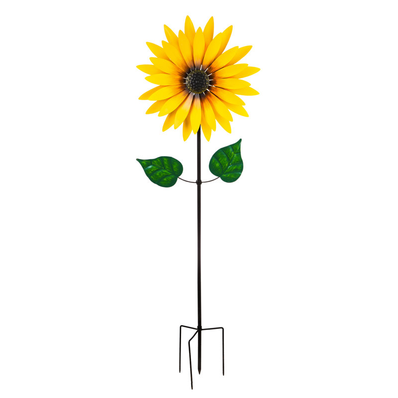 75" Hyden Metal Sunflower Wind Spinner