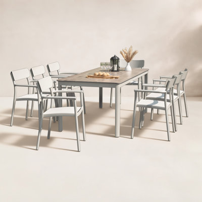Hernandez Outdoor Aluminum Rectangular Dining Table