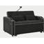 1 canapé-lit pliable polyvalent en 3 longueurs, 1 canapé-lit moderne en velours coulissant, dossier réglable et avec port USB, cendrier et support pour téléphone pivotant (noir)-965779730