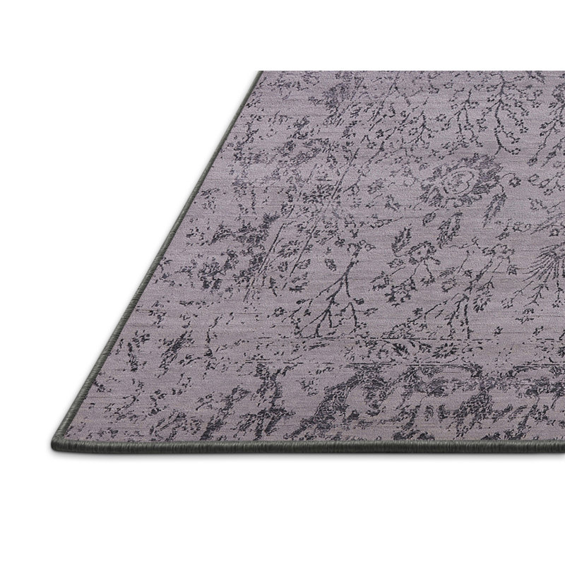 Tapis floral gris Huler, Rectangle 5 pi x 7 pi