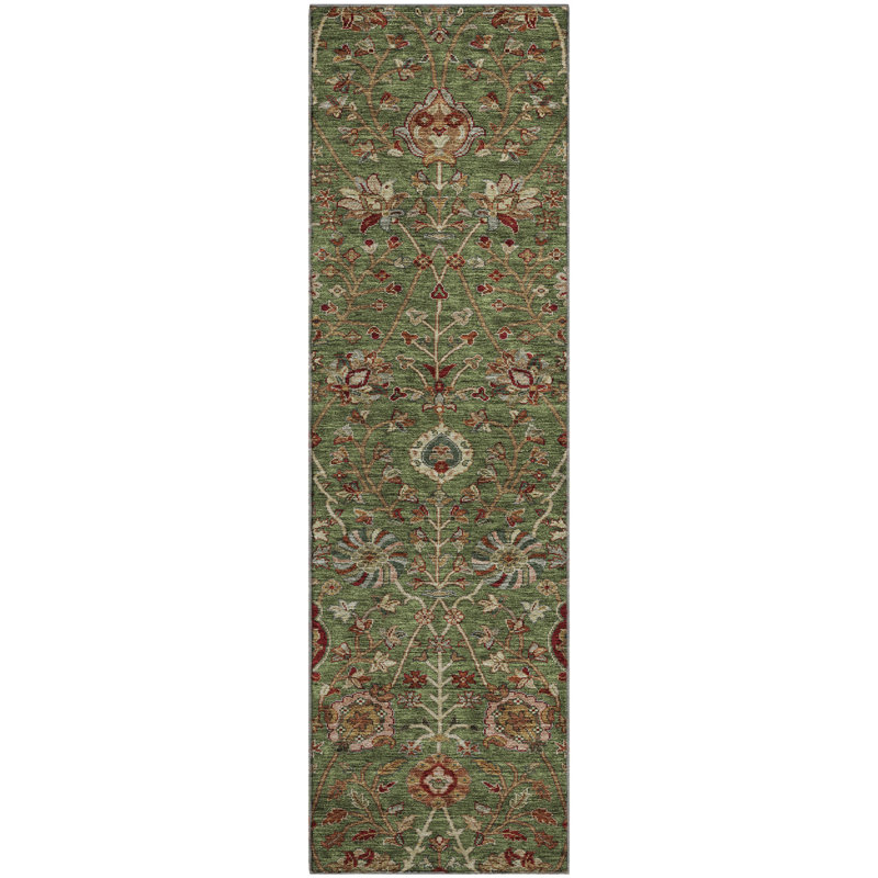 Premium Machine Washable Dahl AMF1085 Floral Rug, Runner 2'3" x 7'6"