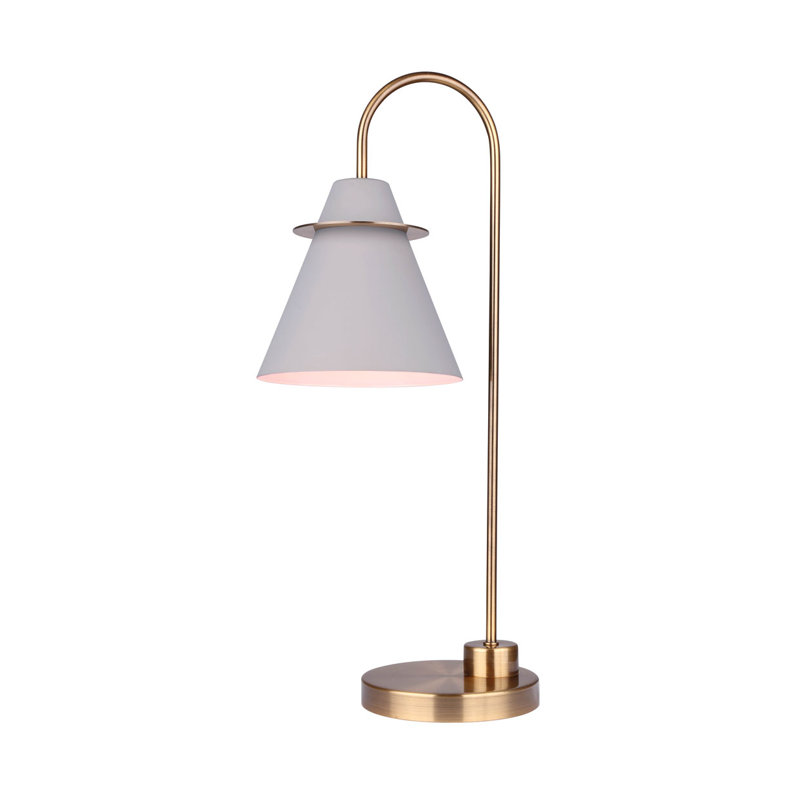 Talia Metal Arched Lamp, Gold, Gray