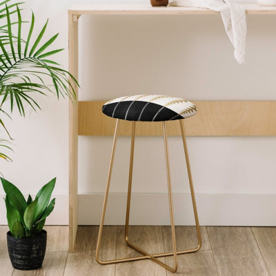 Upholstered Counter Stool with Metal Frame